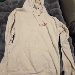 Cream Hoodie with Red Dare Logo